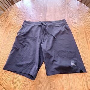 Prana Mens Active Board Shorts Hybrid Size 36 Black Unlined UPF 50+ EUC/NWOT